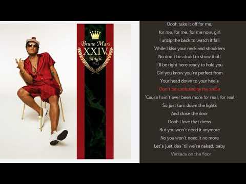 Versace On The Floor with sync lyrics -Bruno Mars (1 HOUR LOOP / 1 HORA / 1 시간 )